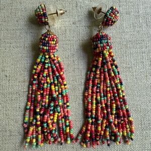 Colorful Beaded Tassel Earrings